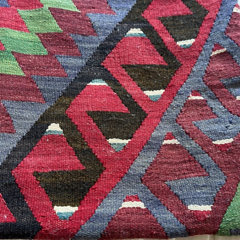 🇹🇷Turkish Kiln pillow. 18” x 30” long. Red and green are the main colors OOAK - Picture 10 of 13
